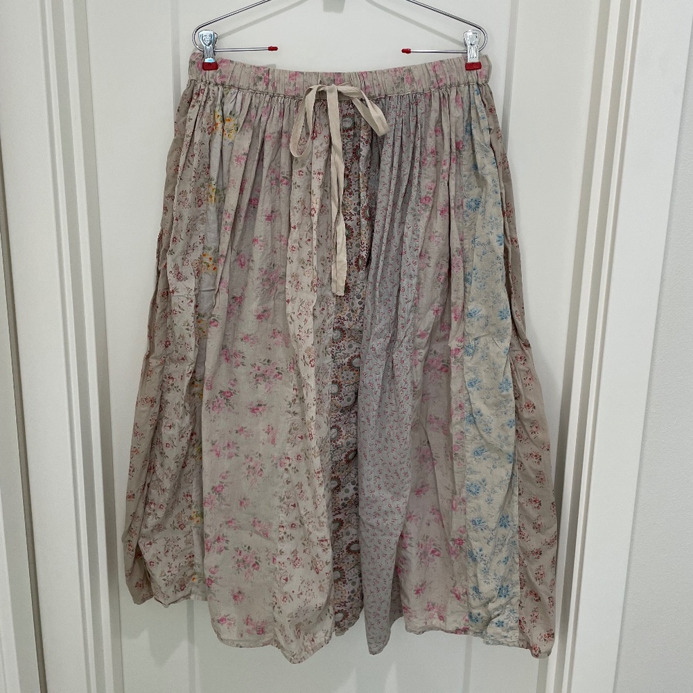 MAGNOLIA PEARL Catrine Patchwork Woodstock Skirt RARE OS